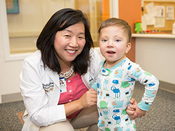 Dr. Caroline Lee with a Patient
