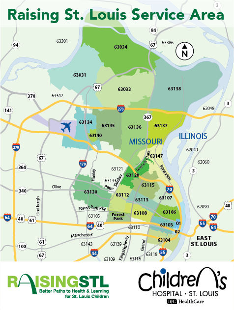 Raising St. Louis service area map