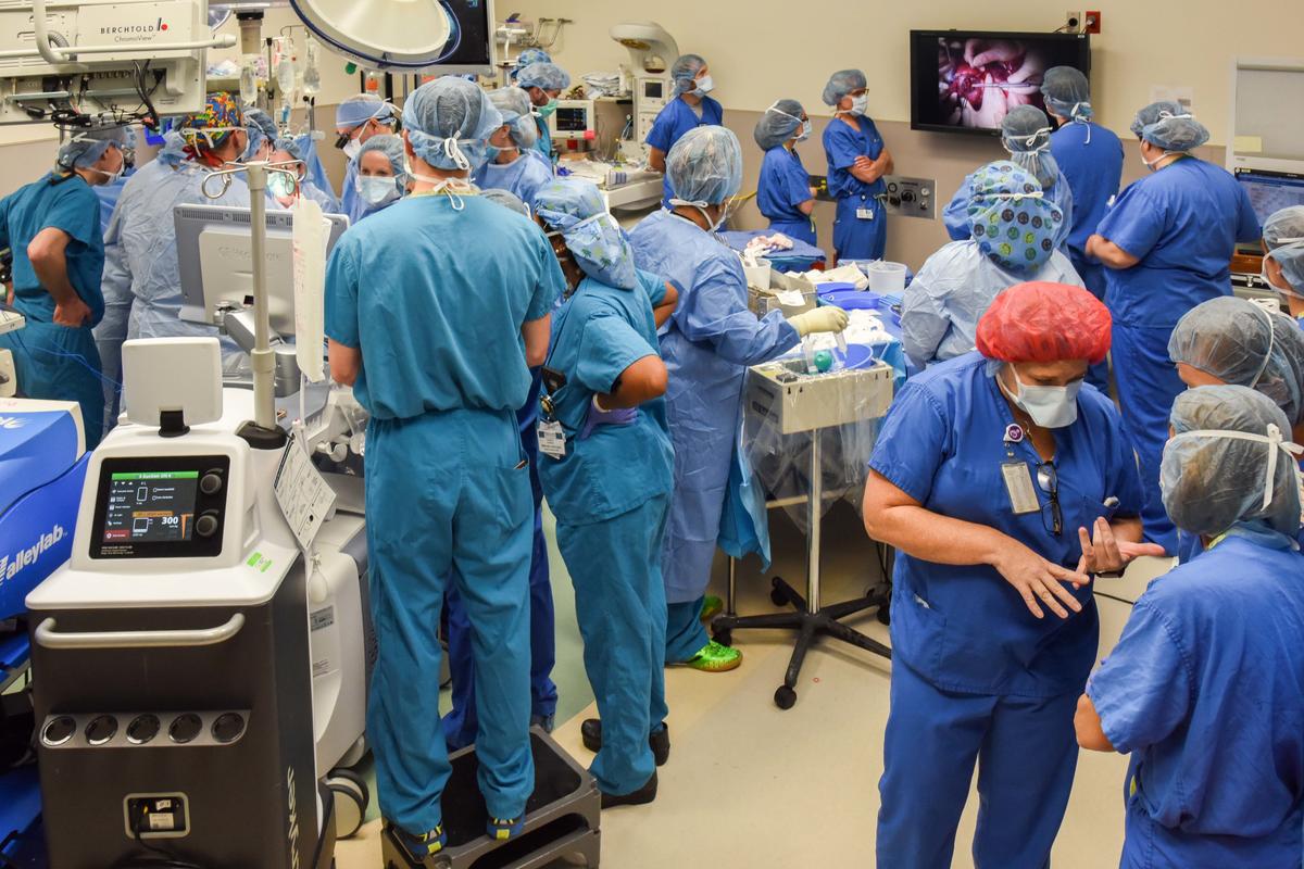 Doctors in surgery room