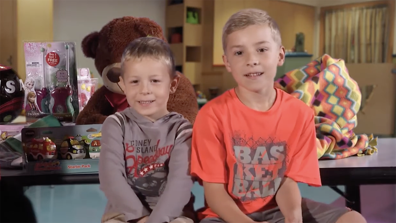 Image of kids with gifts