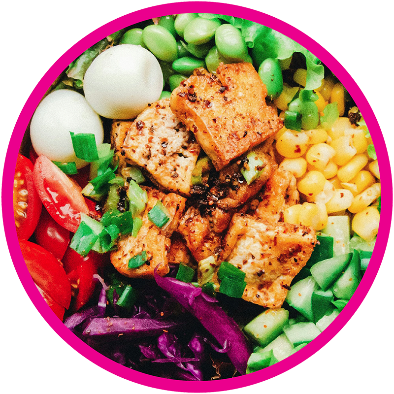 A bowl of food ingredients