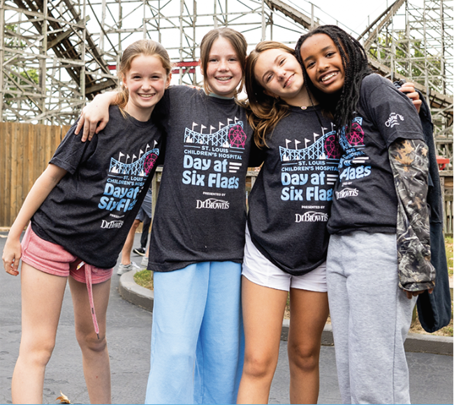 Children at Six Flags Amusement Park