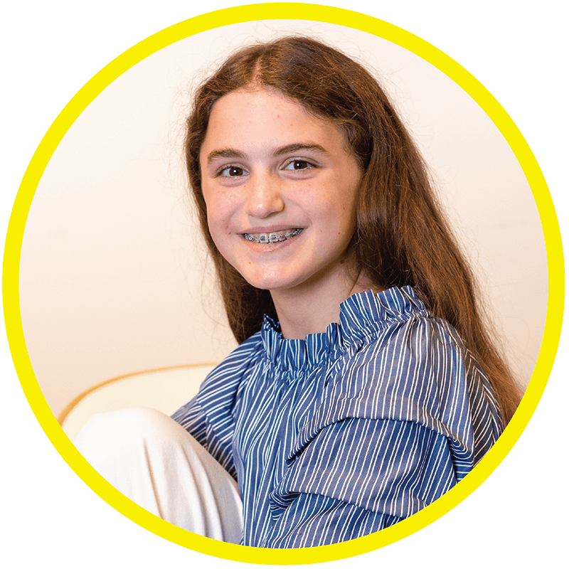 Photo of a girl with braces