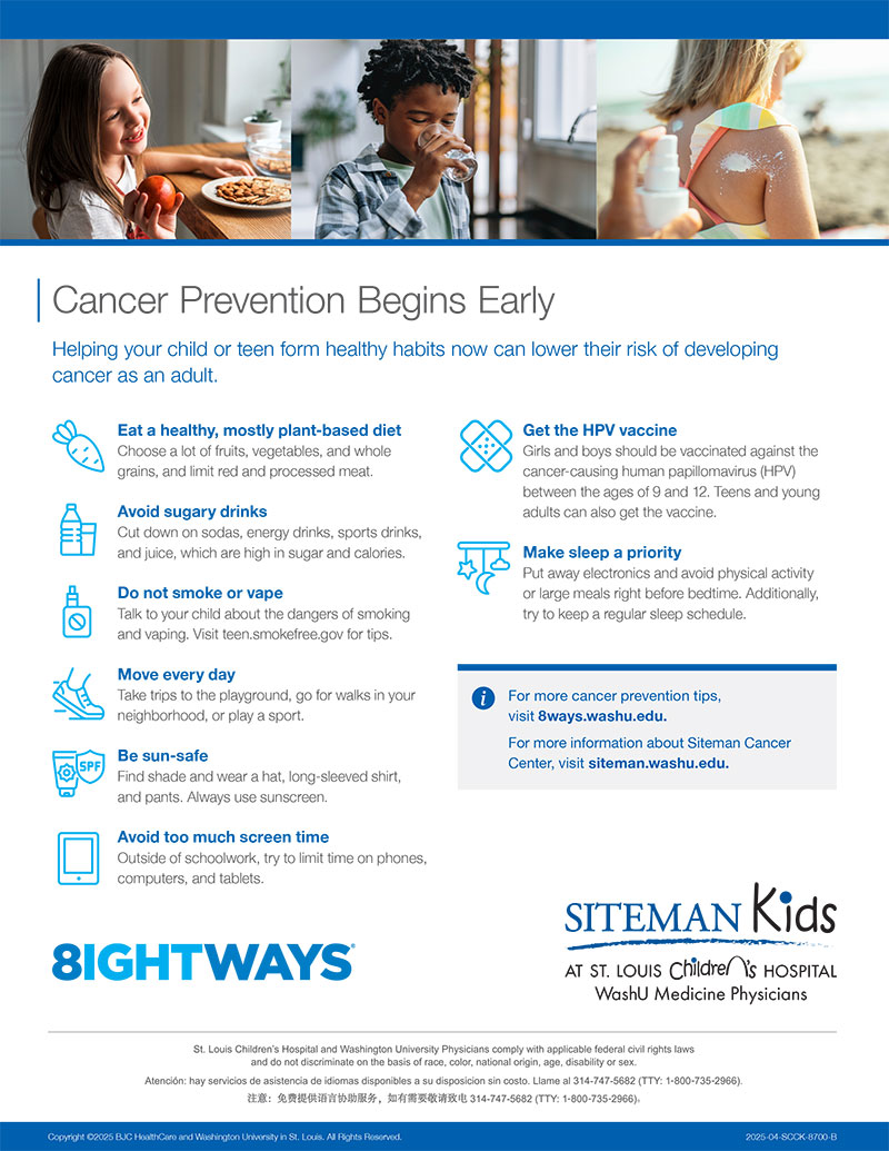Cancer prevention flyer image