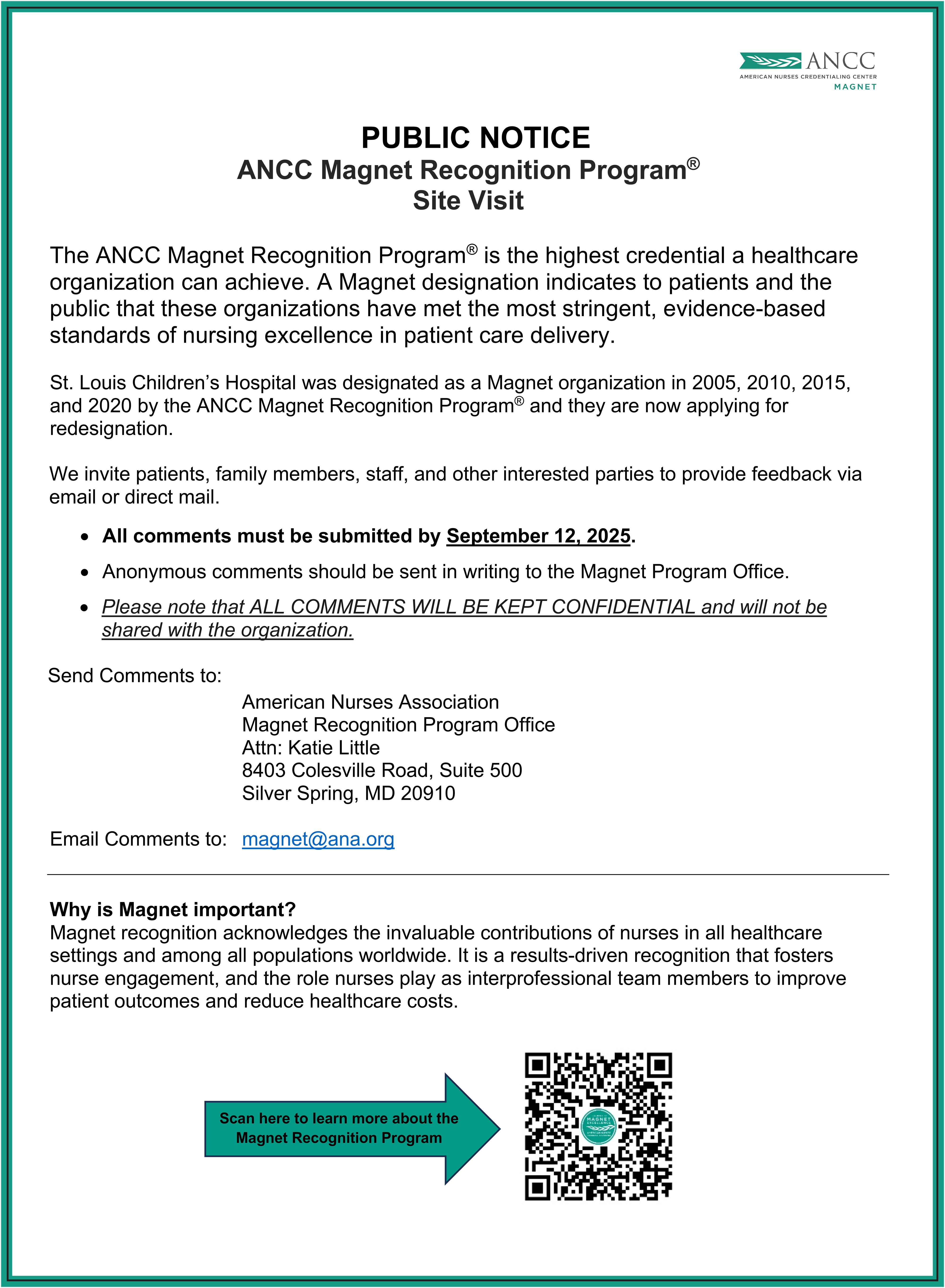 ANCC Magnet Recognition Program poster