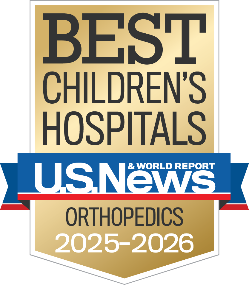 U.S. News & World Report Best Children's Hospitals Orthopedics 2025-2026 badge