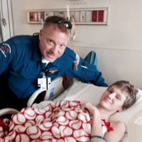 Patient on hospital bed