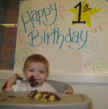 Child celebrating a milestone