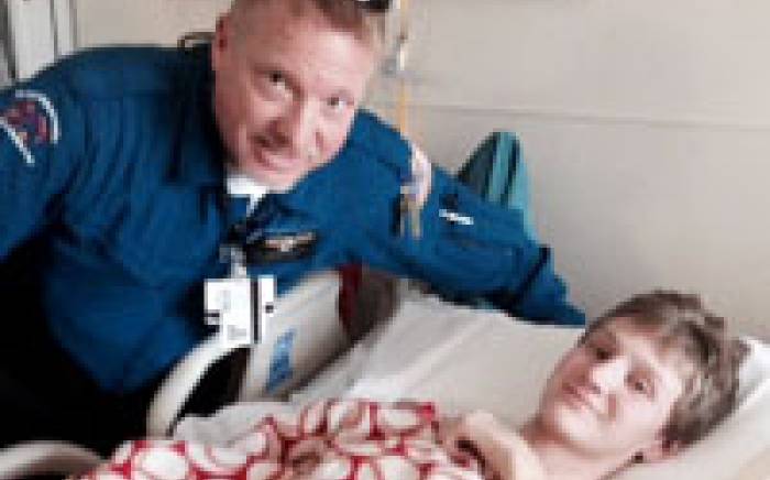 Patient in hospital bed